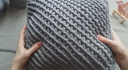 [knitka_school] Мастер-класс 'Подушка тунисским крючком'