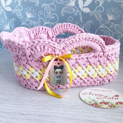 [Вязание] Корзина 'Люлька' (Лена Нави)