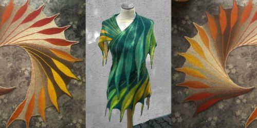 [Вяжи.ру] Шаль в технике свинг Dreambird