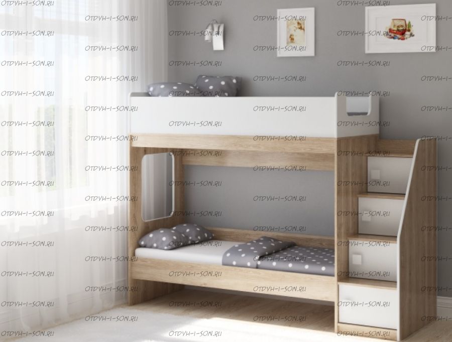 Кровать двухъярусная Легенда D602.3, два цвета "