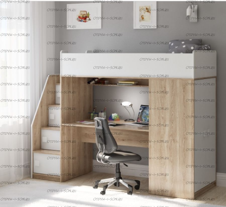 Кровать-чердак Легенда F606.3, два варианта цвета