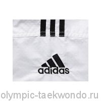 ДОБОК ДЛЯ ТХЭКВОНДО ADIDAS ADI-CONTEST 3 БЕЛЫЙ С ЧЕРНЫМ ВОРОТНИКОМ