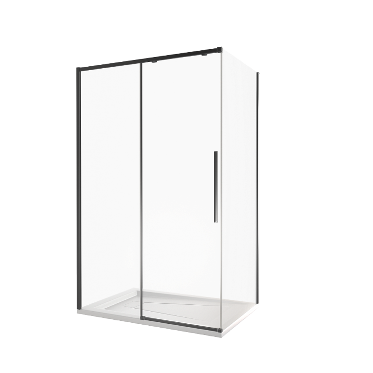 Душевое ограждение Good Door BAS IDEA WTW-110-C-B+SP-80-C-B 110x80, черный профиль