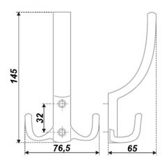 Купить Мебельный крючок трёхрожковый Boyard K305GP.6 оптом и в розницу