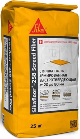 Стяжка для Пола 25кг Sika Sikafloor - 258 Screed Fiber Быстротвердеющая, Армированная от 20 до 80 мм