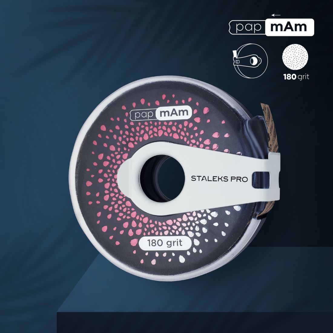 Сменный файл-лента papmAm EXCLUSIVE в пластиковой катушке STALEKS PRO 180 грит (6м) (АРТ. ATClux-180)