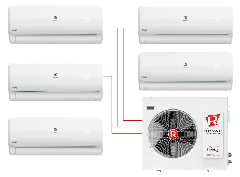 Внутренний блок для мульти системы Royal Clima MULTI MULTI FLEXI EU ERP Inverter RCI-ТM12HN/IN, 35 м2