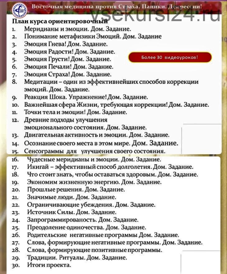 [Познай себя!] Восточная медицина против Страха, Паники, Депрессии. Вариант 1 (Владимир Заворотный)