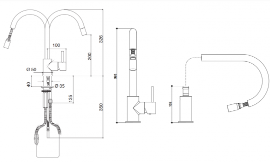 Смеситель для кухни Bongio KITCHEN 32680 ФОТО