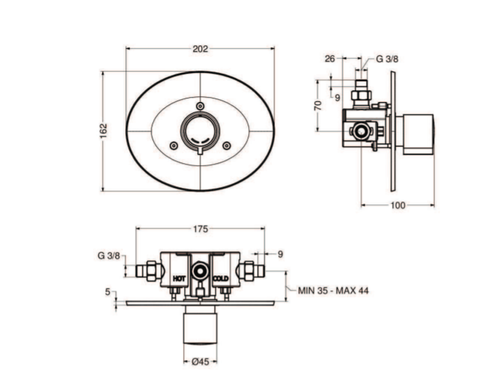 сенсорный смеситель для душа Bongio ELECTRONIC 32524/TEPR ФОТО