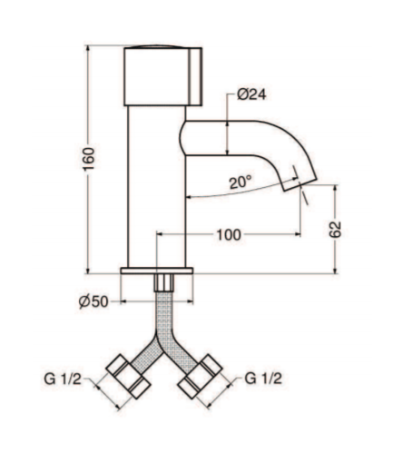 Смеситель для раковины Bongio ELECTRONIC 32521/TEPR схема 2