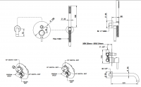 Смеситель для ванны Bongio T MIX / T LEVA LATERALE 32530/DPR схема 2