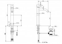 Смеситель для раковины Bongio T MIX / T LEVA LATERALE 32532/PR схема 2