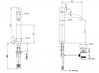 Смеситель для раковины Bongio T MIX / T LEVA LATERALE 32520/PR схема 2