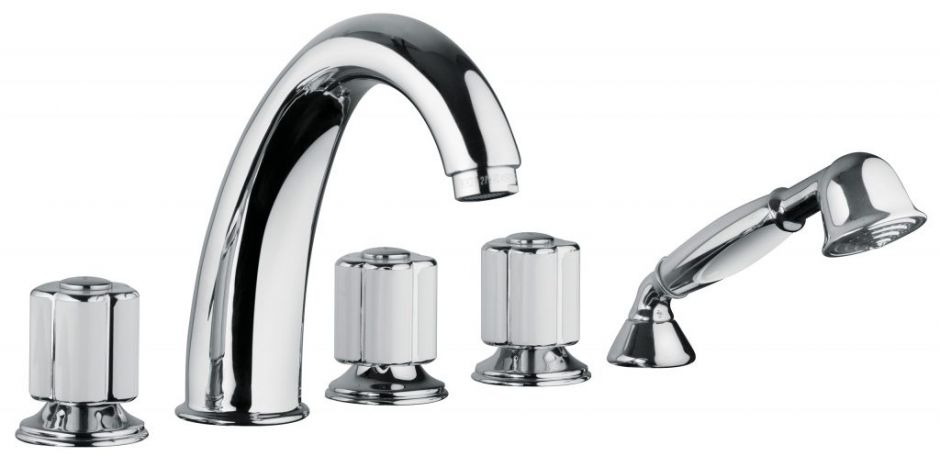 Изображение Смеситель для ванны на пять отверстий Bongio FLEUR BLANC & NOIR 11531/D BLANC - 12531/D NOIR