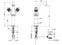 Смеситель для раковины Bongio ROYALE80 / IMPERO 06532-65532 схема 2