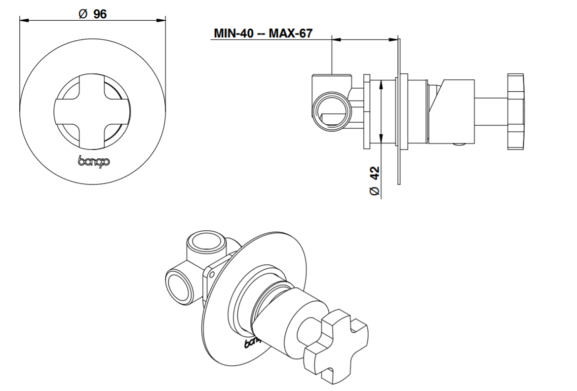 Смеситель для душа Bongio ALCOR 42324 схема 2