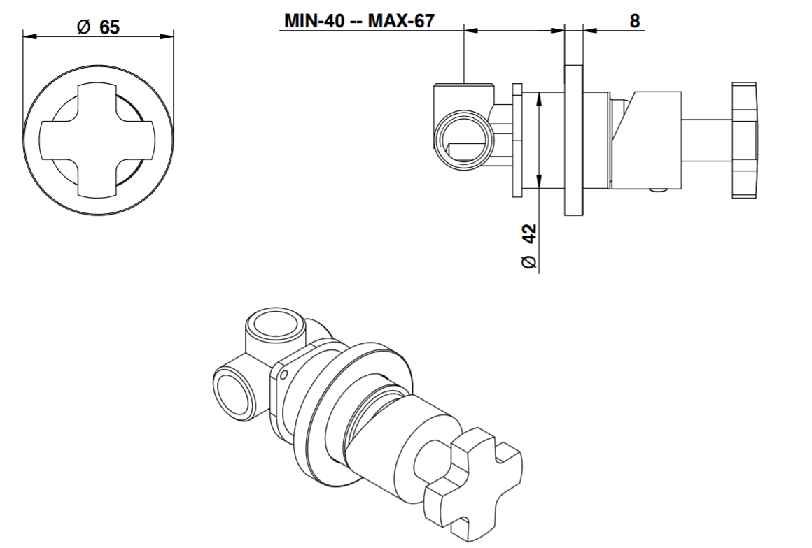 Смеситель для душа Bongio ALCOR 42324/RP схема 2