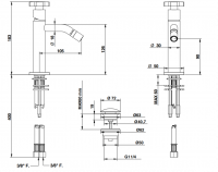 Смеситель для раковины Bongio ALCOR 42322 схема 2