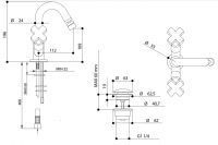 Смеситель для раковины Bongio ALCOR 42422 схема 2