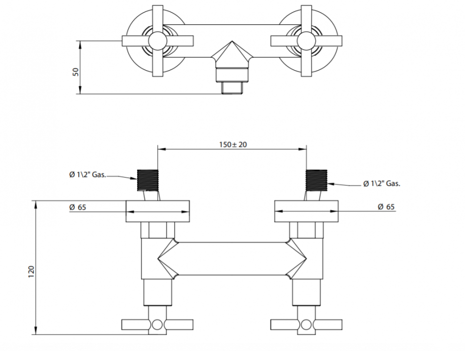 Смеситель для душа Bongio T CROSS/T LEVER 30523 ФОТО