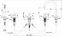 Смеситель для ванны Bongio T CROSS/T LEVER 31431/D схема 2