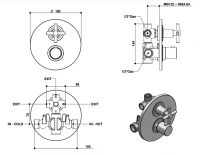 Смеситель термостатический для душа Bongio T CROSS/T LEVER 30549/3 схема 2