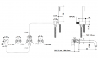 Смеситель для ванны Bongio T CROSS/T LEVER 30430/D схема 2