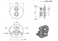 Встраиваемый термостат для душа Bongio T CROSS/T LEVER 30549 схема 2