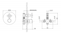 Термостат для душа Bongio T CROSS/T LEVER 30544 схема 2