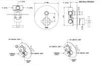 Встраиваемый смеситель для ванны/душа Bongio T CROSS/T LEVER 30329 схема 2