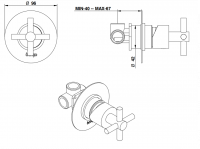 Смеситель для душа Bongio T CROSS/T LEVER 30324 схема 2