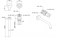 Смеситель для раковины Bongio T CROSS/T LEVER 30338/16 схема 2