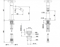 Смеситель для раковины Bongio T CROSS/T LEVER 30322 схема 2