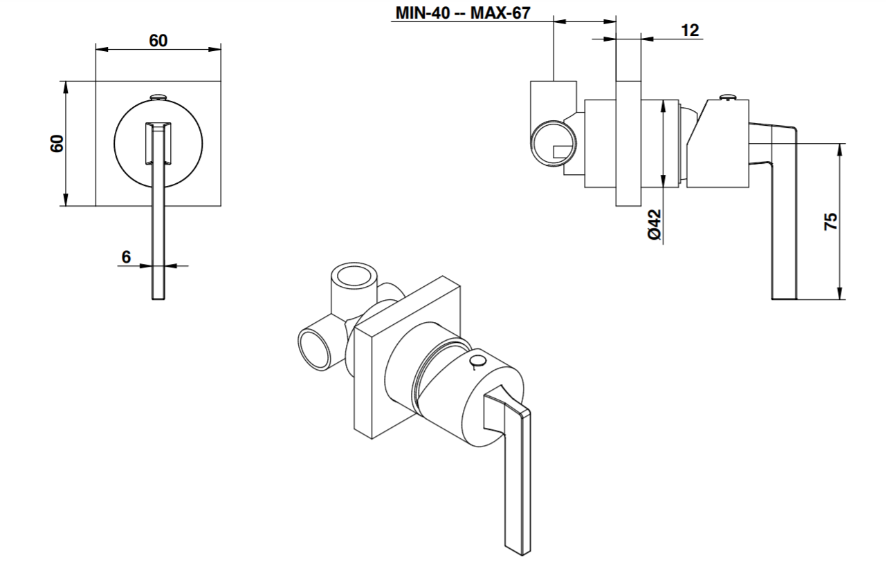 Смеситель для душа Bongio MYAMIX 46524/RP схема 2