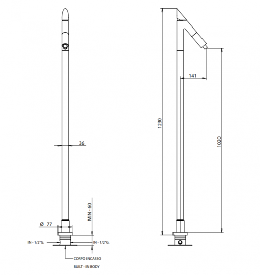 Напольный смеситель для раковины Bongio MINI ONE 41533 ФОТО