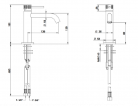 Смеситель для раковины Bongio TIME 2020 T&L 72521 схема 2