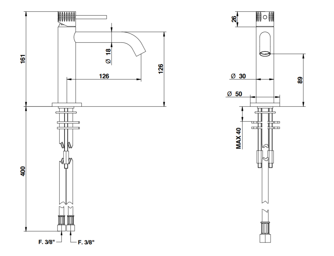 Смеситель для раковины Bongio TIME 2020 T&L 72521 схема 2