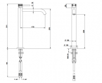 Смеситель для раковины Bongio TIME 2020 T&L 72532 схема 2