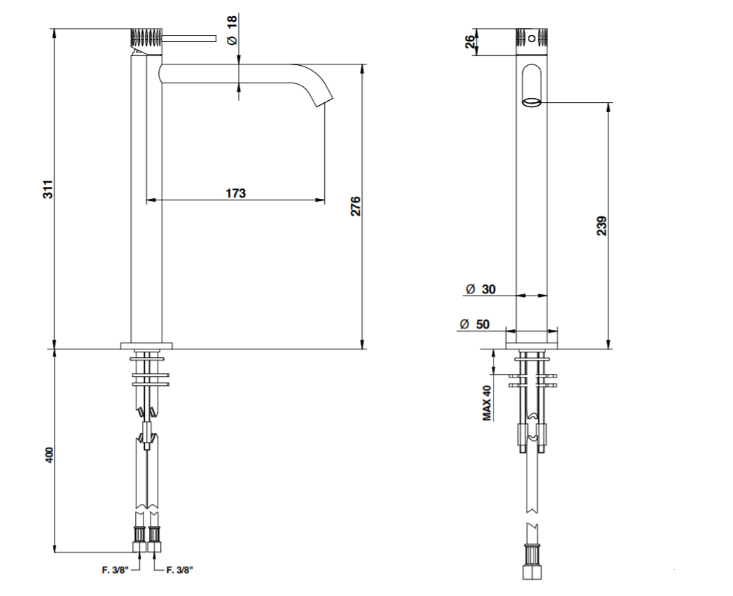 Смеситель для раковины Bongio TIME 2020 T&L 72532 схема 2