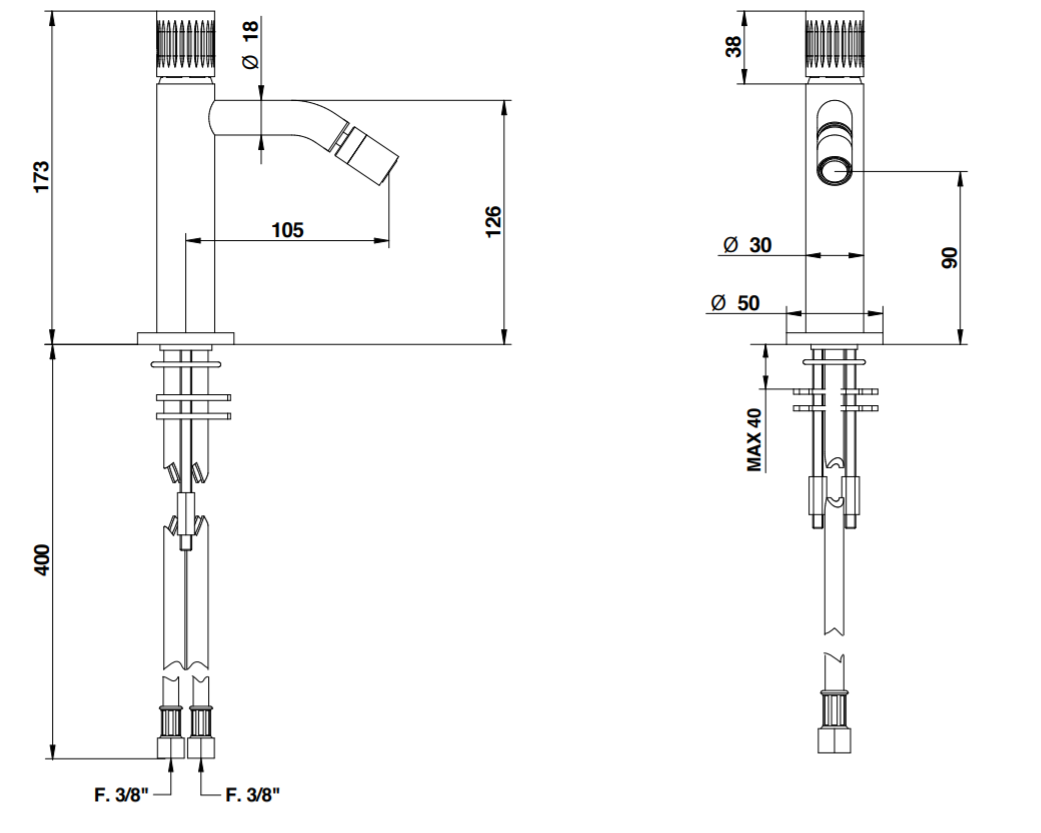 Смеситель для раковины Bongio TIME 2020 T&L 71522 схема 2