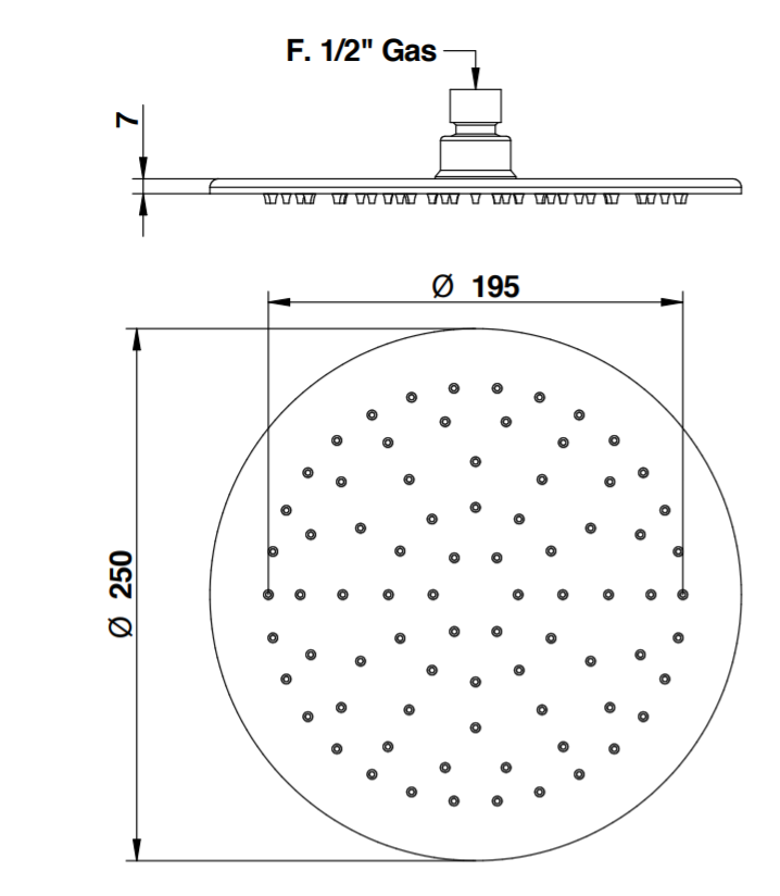 Душевая лейка Bongio 883/25R7 P R ФОТО