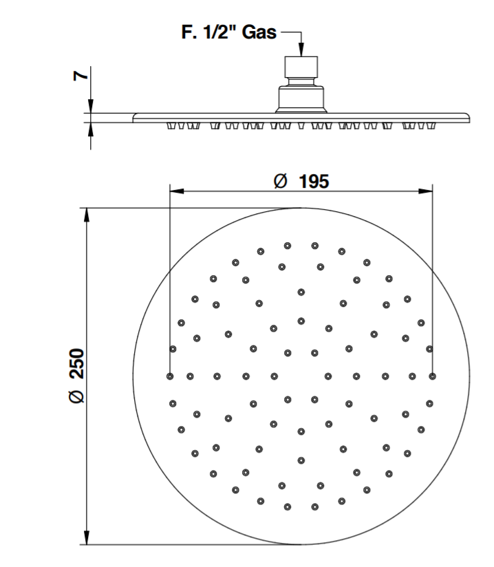 Душевая лейка Bongio 883/25R7 P R схема 2