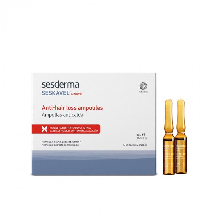 SESKAVEL Anti-hair loss ampoules – Средство в ампулах от выпадения волос Sesderma (Сесдерма) 12 шт * 8 мл