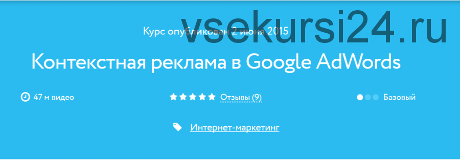 [Нетология] Контекстная реклама в Google AdWords, 2015 (Полина Аверина)