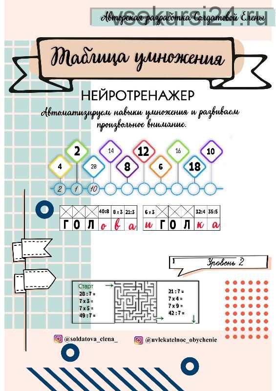 [Увлекательное обучение] Таблица умножения. Нейротренажер (Елена Солдатова)