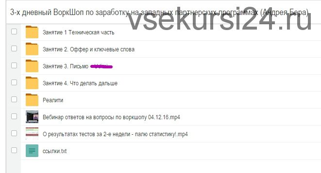 3-х дневный ВоркШоп по заработку на западных партнерских программах (Андрей Бер)