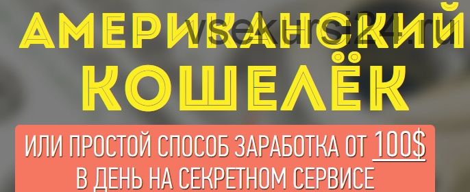 Американский кошелёк или от 100$ в день на секретном сервисе (Александр Гальперов)