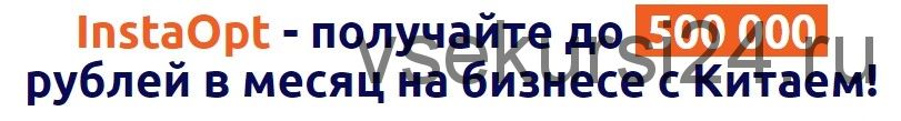 InstaOpt - получайте до 500 000 рублей в месяц на бизнесе с Китаем! пакет Старт (Владимир Медведев)