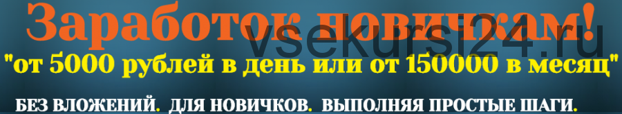 Заработок для новичков от 5 000 рублей в день или 150 000 рублей в месяц (Денис Хазаров)